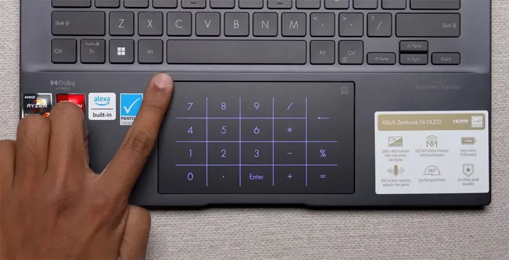 Asus NumberPad on Touchpad