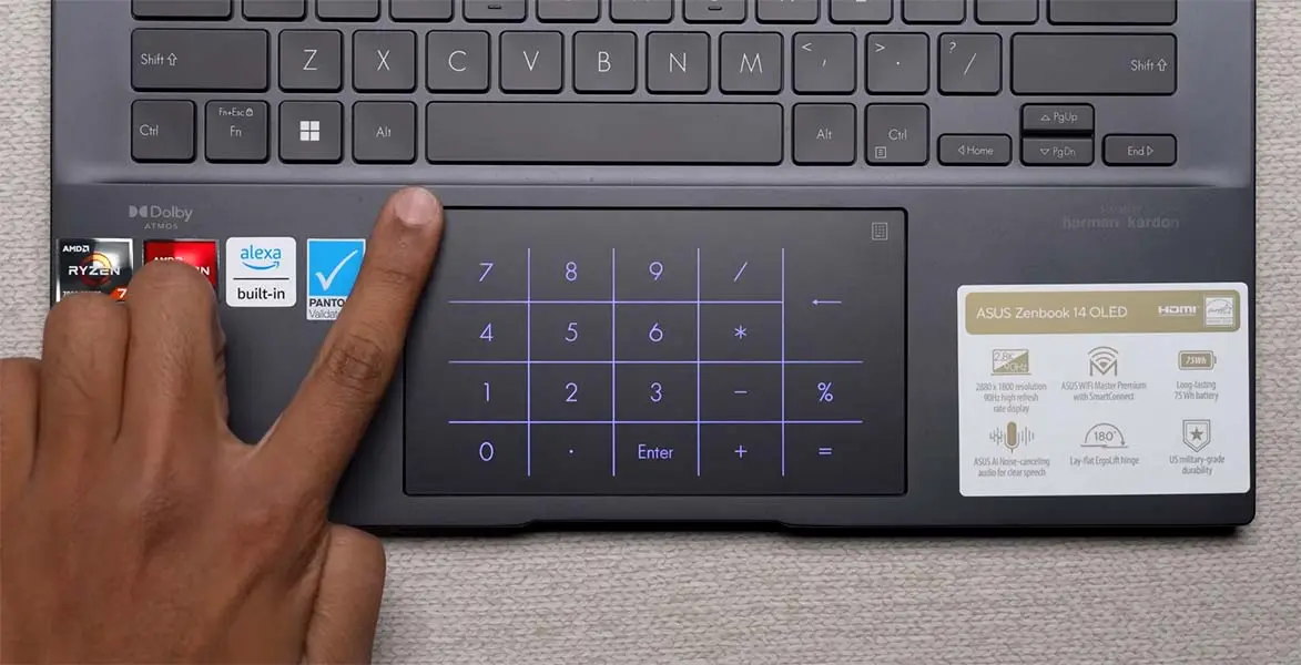 Asus NumberPad on Touchpad